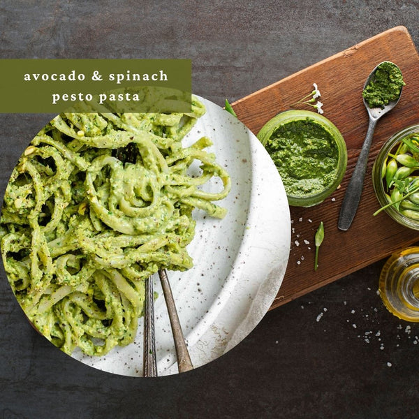 Zesty Avocado & Spinach Pesto Pasta